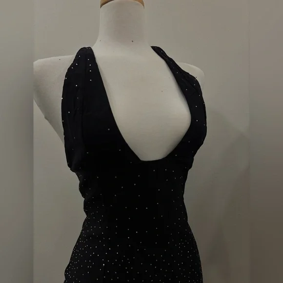 White Fox Boutique Black Dress with Rhinestone - Picture 2 of 8